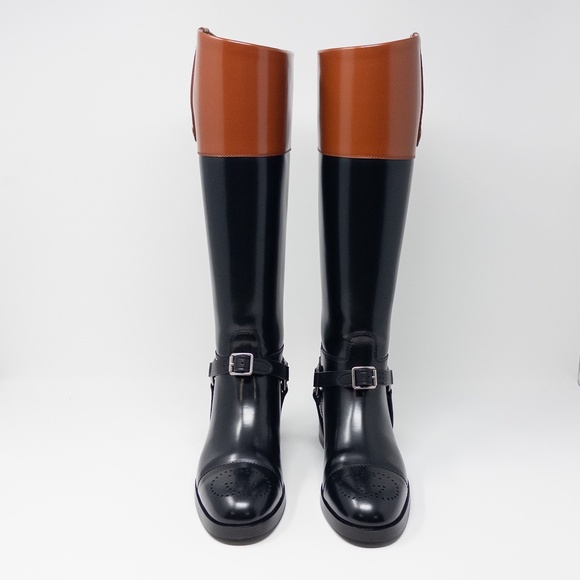 Gucci Zelda Horsebit Double G Harness Riding Jumping Boots GG Womens 37 EU 7 US - Picture 6 of 14